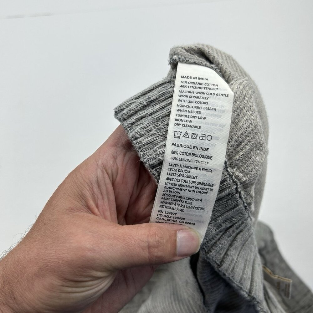 PRANA Breathe Pants Womens Xl Gray Ribbed Drawstring Cropped Outdoor Travel - Picture 9 of 13
